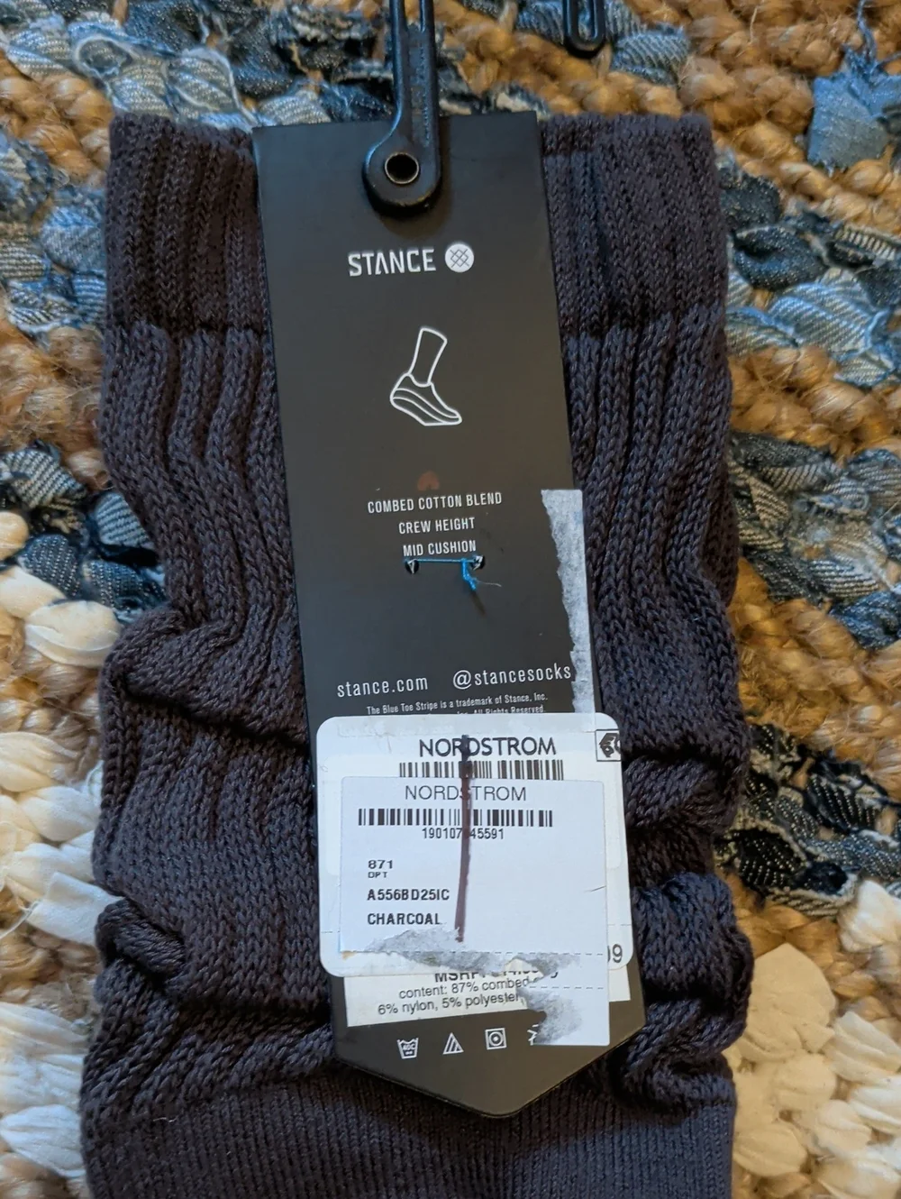 Stance Men’s Charcoal Slouch Crew Socks